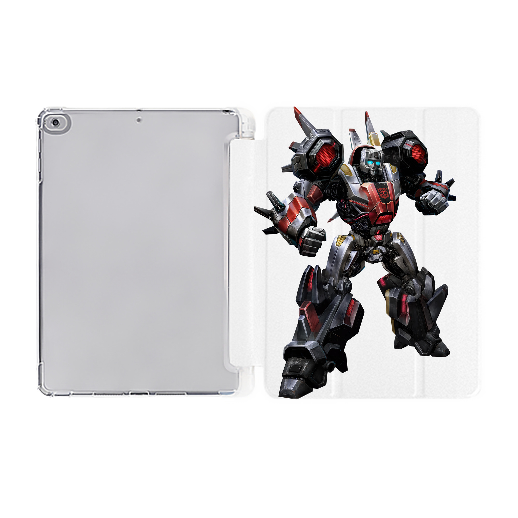 （画像用） Transformers トランスフォーマー IPad ケース ペン収納付き 三つ折りスタンド PUレザー×シリコン 対応機種9.5/10.5/10.9インチ